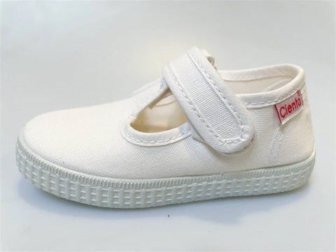 T-strap Shoes with Velcro - Celeste